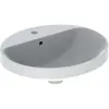 Geberit VariForm 500.712.01.2 Раковина встраиваемая в столешницу овальной формы, 50х45 см, с отв. под смеситель, с отв. перелива