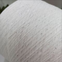 Cotton Sequin One 100% хлопок, пайетка 1мм 1000м/100гр 003 Белый + серебро