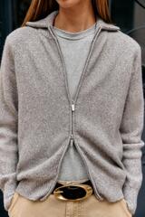 ZARA КАРДИГАН НА МОЛНИИ, СЕРОВАТО-КОРИЧНЕВЫЙ