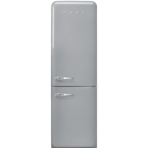 Отдельностоящий холодильник SMEG FAB32RSV6 , стиль 50-х годов, 60 см, серебристый, No-frost, петли справа