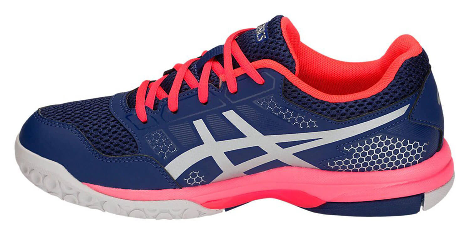 Asics Gel Rocket 8 кроссовки волейбольные женские синие-розовые - 5