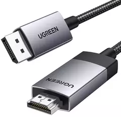 Кабель UGREEN DP119 (15774) DP to HDMI 4K Cable, 2м, черно-серебристый