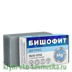 Мыло-скраб «Детокс» с бело-голубой глиной и бишофитом ТМ Крымский Лекарь