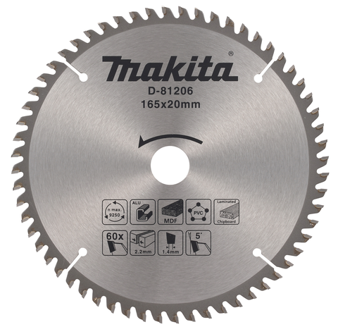 Пильный диск универсальный 165x20x2,2/1,4x60T Makita D-81206