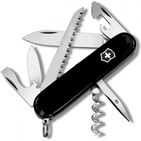 Складной нож Victorinox Camper Black (1.3613.3) 91 мм., 13 функций, цвет чёрный - Wenger-Victorinox.Ru