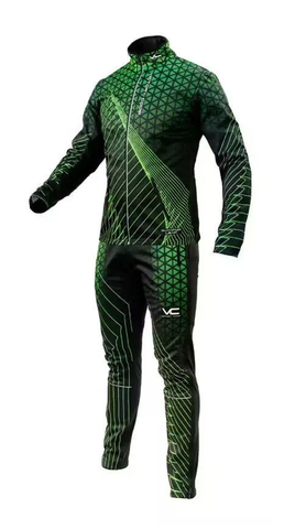 Утеплённый лыжный костюм 905 Victory Code Quantum Black-Green мужской