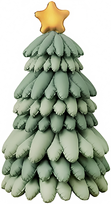 Шар К Фигура 3D, Новогодняя елка, Сатин, Зеленый, 51''/130 см, 1 шт.