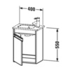 Duravit Ketho KT6417L1414 База под раковину 550x400x285 , 1 дверка. для раковины 072343, цвет Terra