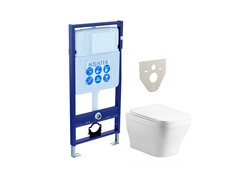 Aquatek SET Aquatek АМАДЕО cm SET Aquatek АМАДЕО cm (рама Aquatek Standard INS-0000012(без клавиши и крепежа)+унитаз АМАДЕО AQ1180-00 с тонким сиденьем soft-close фото