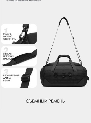 Картинка сумка спортивная Ozuko 9880 Black - 7