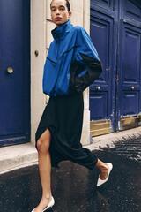 ZARA КОМБИНИРОВАННАЯ ТЕХНИЧЕСКАЯ КУРТКА — ZW COLLECTION, СИНИЙ