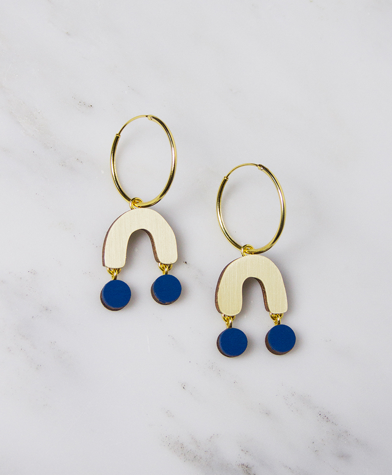 Серьги Miro Hoops Cobalt Blue