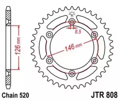 Звезда ведомая JTR808 50SC