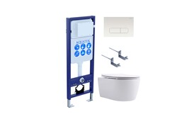 Aquatek Set Aquatek ЕВРОПА New-013 4в1 Set Aquatek ЕВРОПА New-013 4в1  (рама Aquatek  INS-0000017+крепление KKI-0000002 +кнопка KDI-0000013 + унитаз AQ1106L-00+тонкое сиденье с механиз) фото