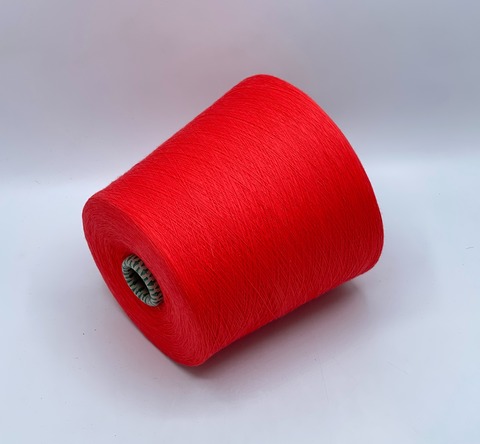 Бобинная пряжа,Cotton combed, 1693м. 100%Хлопок, Красный коралл(760), 39199