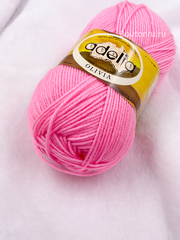 Пряжа ADELIA "ОЛИВИЯ" / "OLIVIA" 60% акрил, 40% шерсть 100 г 250 м ± 10 м №04 розовый