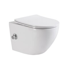 BelBagno Uno BB3105CHR-BS/SC Унитаз подвесной в комплекте с сиденьем с функцией биде и смесителем, цвет: белый фото