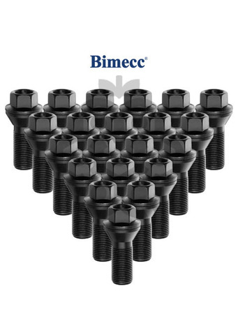 Болт колёсный М15x1.25 длина=30мм ключ=17мм конус чёрный цинк BIMECC PS17Q30-MW-ZN