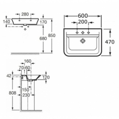 7327473000 УМЫВАЛЬНИК ROCA THE GAP 650Х470
