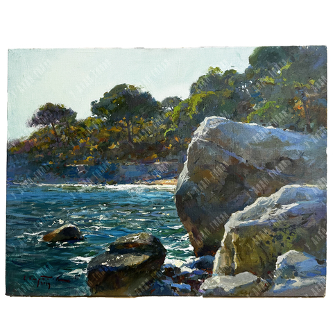 Свиридов С. А. Берег в Фаворском парке. Холст, масло. Крым, 2019 г.