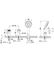 Смеситель для ванны на 3 отверстия LEMARK ANTLANTISS – LM3245C