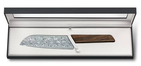 Нож кухонный Victorinox Swiss Modern Santoku Damast LE 2020, 17 sm, Brown  (6.9050.17J20)