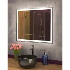 Art&Max AM-ZOE-900-800-DS-F Зеркало с подсветкой, цвет: белый фото