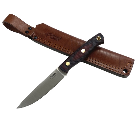 Нож Slender S, N690, микарта красно-черная, насечка, 211.0954