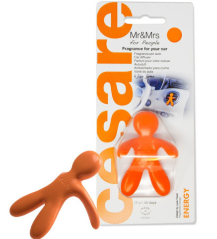 Mr&Mrs Fragrance Ароматизатор для автомобиля CESARE BLISTER оранжевый ENERGY Энергия