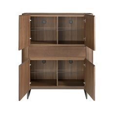 Высокий буфет 3251/437-I из ореха и темной стали