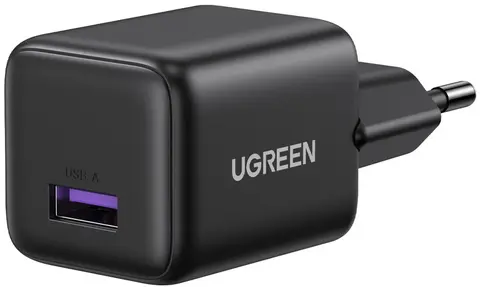 Сетевое зарядное устройство UGREEN X518 (75613) 18W USB-A GaN Fast Charger,  черный