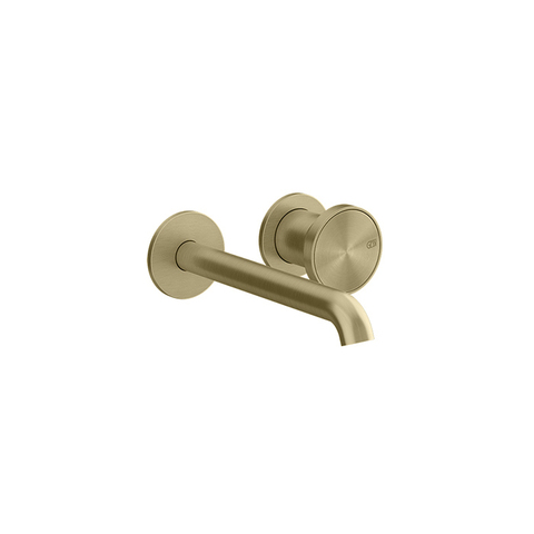 Gessi Origini 66088#727 Смеситель для раковины встраиваемый с изливом, в компл с отд вставкой, цвет Brushed Brass PVD (внешняя часть)