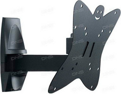 Кронштейн ЖК HOLDER LCDS - 5037, 20-37" 30 кг. накл. 15°, пов. 270°, 1 колено, мет.черный