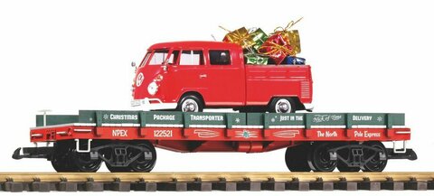 Рождественский вагон-платформа с автомобилем VW Kombi