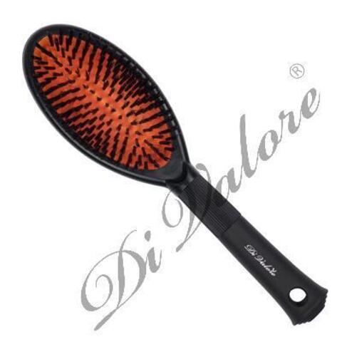 Di Valore 301-025B#3 Расческа массажная с натуральной щетиной, ЧЕРНАЯ 23,8см