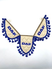 Вымпел тройной Daf (экокожа,бежевый с синей вышивкой)