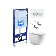 Aquatek SET Aquatek ГЕЛИОС-028 SET Aquatek ГЕЛИОС-028 (рама Aquatek Standard INS-0000012+клавиша KDI-0000028+кпереж KKI-0000002+унитаз AQ1993T-00 ГЕЛИОС + с тонким сиденьем sc фото