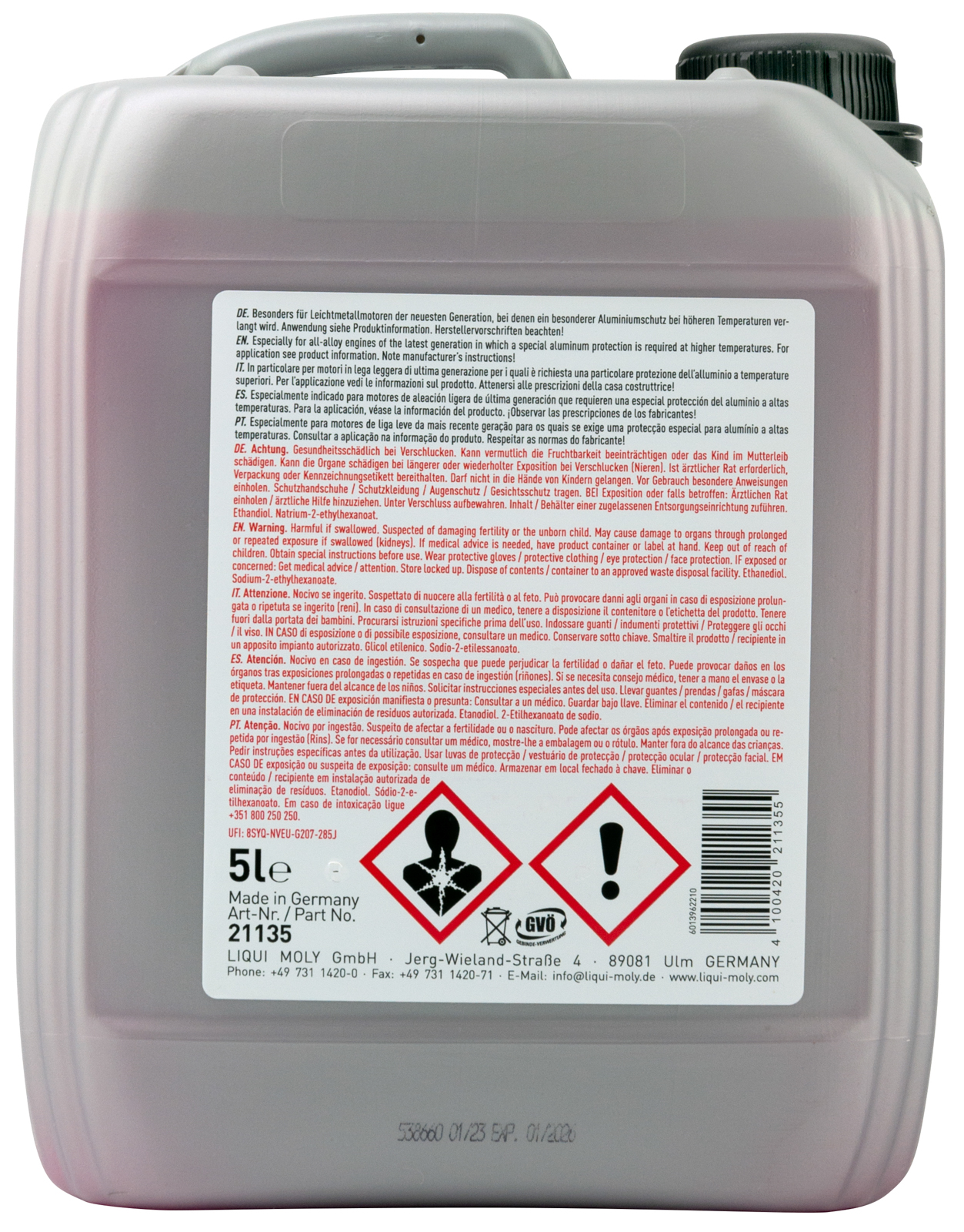 Антифриз - концентрат Liqui Moly Kuhlerfrostschutz KFS 12++ красный 5л
