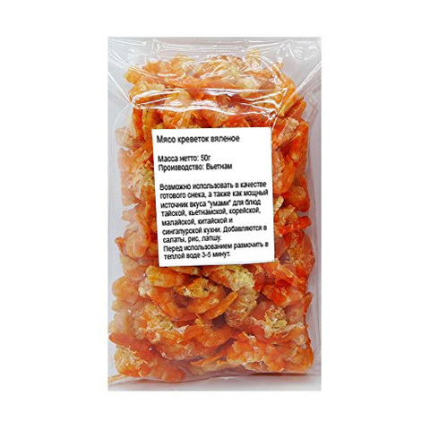 Мясо креветки сушеное, 50 г