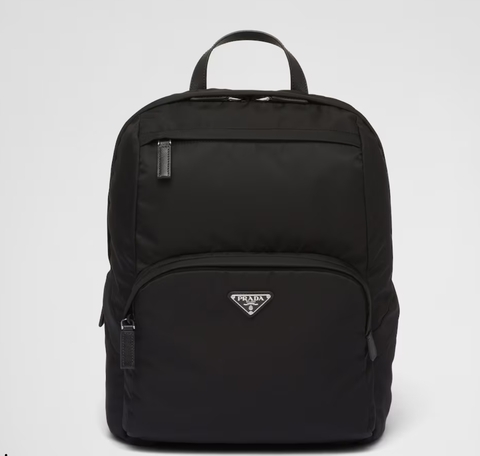Рюкзак Prada Re-nylon и сафьяновой кожи, черный