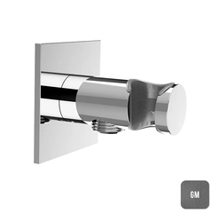 Almar Round E095039.GM Вывод для душевого шланга с держателем, цвет: Gun Metal Brushed PVD фото