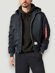 Куртка Бомбер Alpha Ind L-2B Hooded GENII 2022 (т.синяя - r.blue)