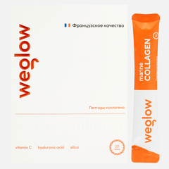 WEGLOW Marine Collagen & Vitamin C+Hyaluronic acid Пептиды морского коллагена с витамином С, 30 шт