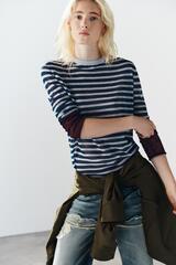 ZARA СВИТЕР В ПОЛОСКУ, МОРСКОЙ ЯРКО-СИНИЙ