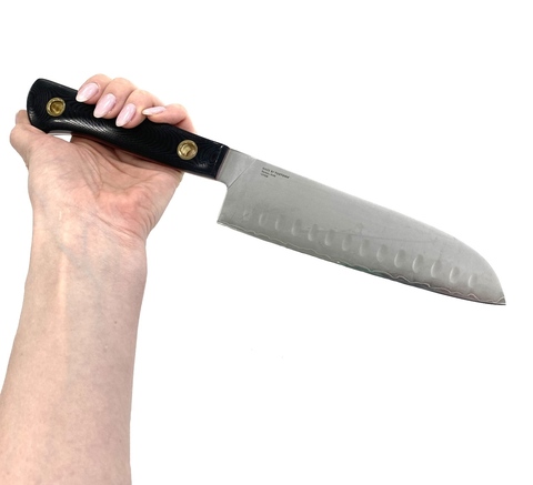 Кухонный нож Сантоку TuoTown XiuCai Santoku 18 см, сталь Laminated VG-10, Aus-8, рукоять G10, арт.127008
