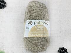Пряжа "Овечья шерсть", 100% шерсть, 100 гр, 200 м, светлый  натуральный