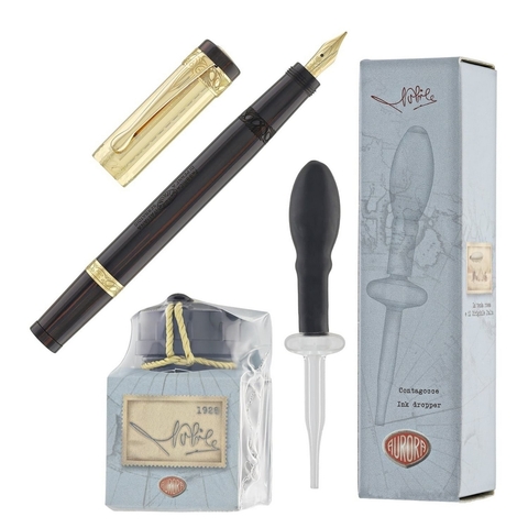 Ручка перьевая Aurora Umberto Nobile LE Dark-Brown & Vermeil Gold, F (AU-950F)