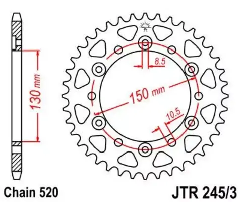 Звезда ведомая JTR245/3 47