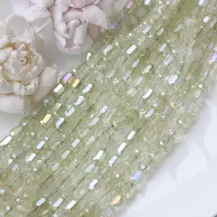 Хрусталь (стекло), Фисташковая роса, 9*8 мм, 1 нить, К279
