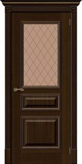 Дверь Вуд Классик-15.1 / Цвет Golden Oak / Стекло Bronze Сrystal / Двери Браво